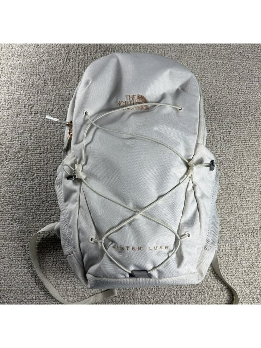 The North Face Jester Luxe White Rose Gold Metallic FlexVent Women’s Backpack